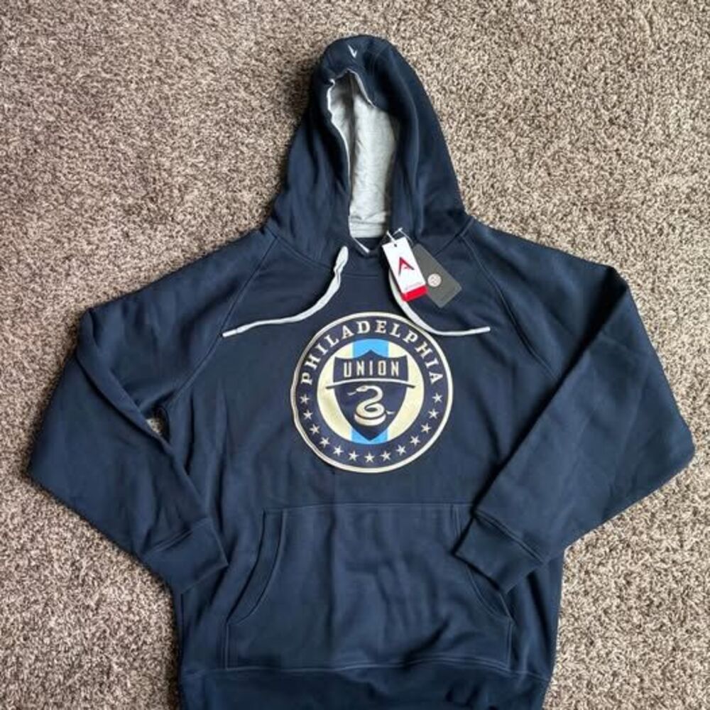 Antigua Philadelphia Union MLS Victory Hoodie Navy Blue Men's Large NWT Soccer